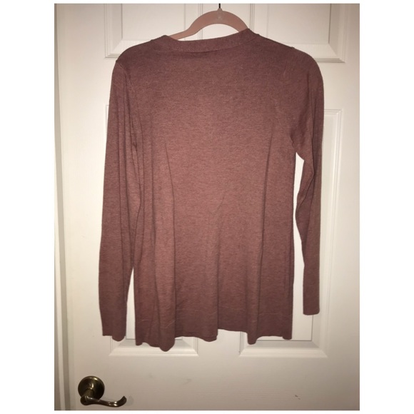LOFT Outlet Loose-Fit V-Neck Tunic Sweater Mauve - Picture 4 of 8